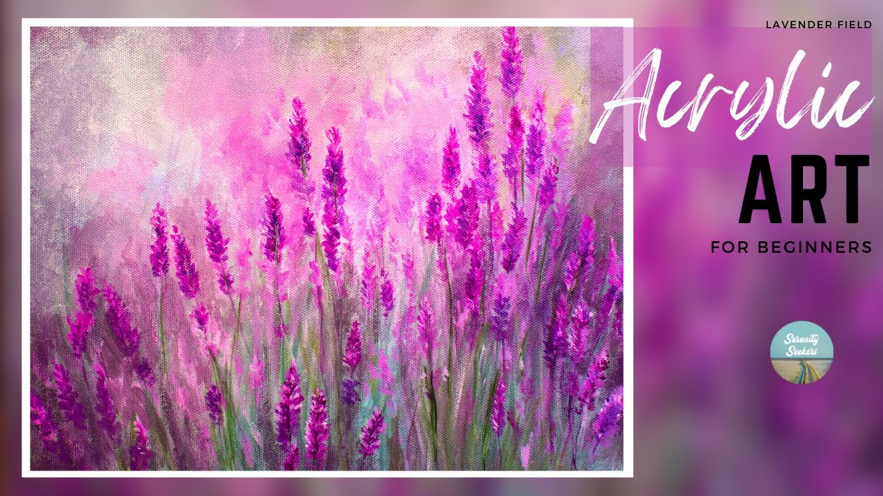 Lavender Field | Art of acrylic 23 | Easy step by step painting tutorial