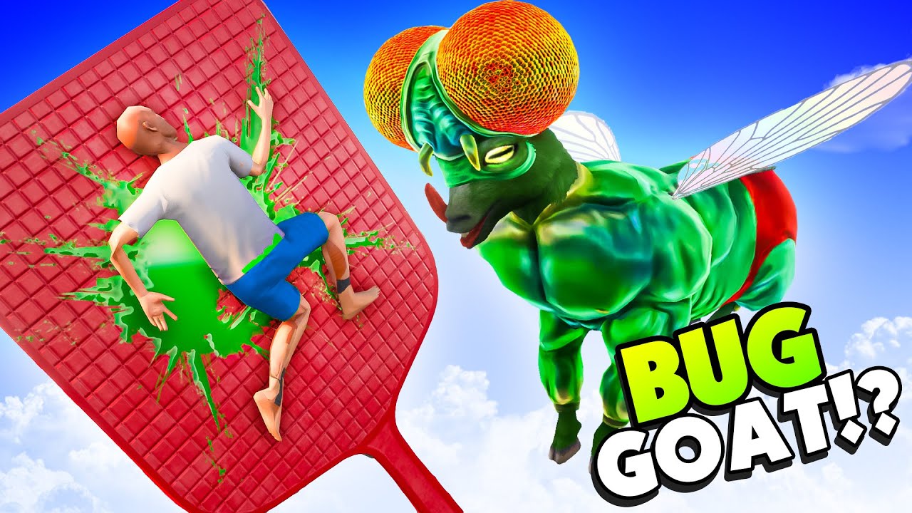Открываем КОЗЛА-ЖУКА и давим людей МУХОБОЙ! в Goat Simulator 3