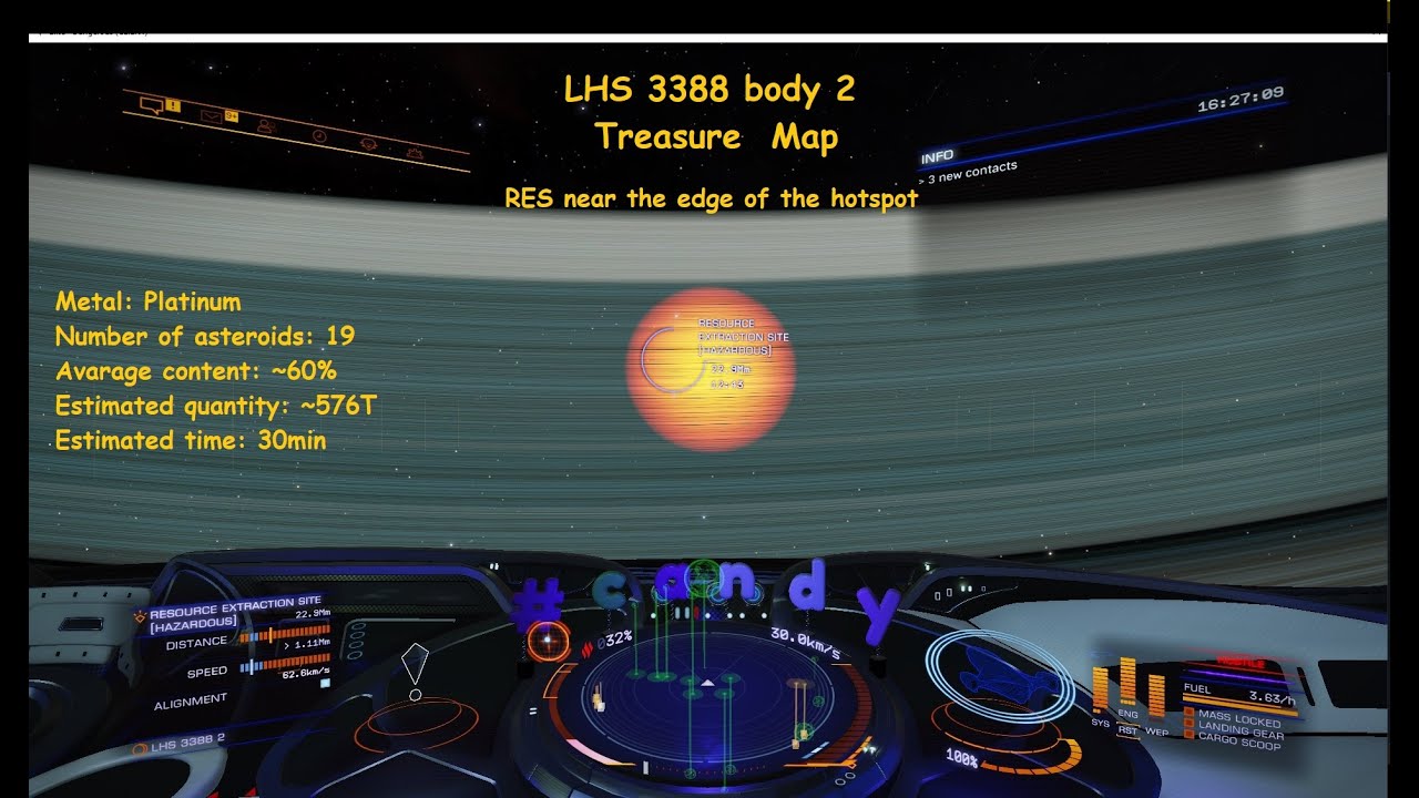 Elite Dangerous: LHS 3388 2 Haz RES 2 mapped mining Platinum