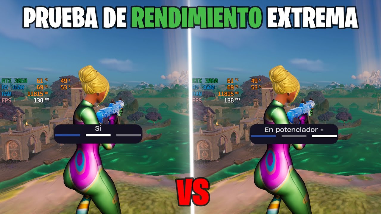 NUEVOS AJUSTE POTENCIADOR+ VS MODO LATENCIA | PRUEBA DE RENDIMIENTO EXTREMA EN FORTNITE 🚀🚀