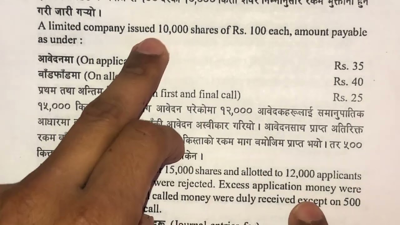 Issues Of shares For Cash 2081 Supplementary Exam Question Solution || Class 12 Account