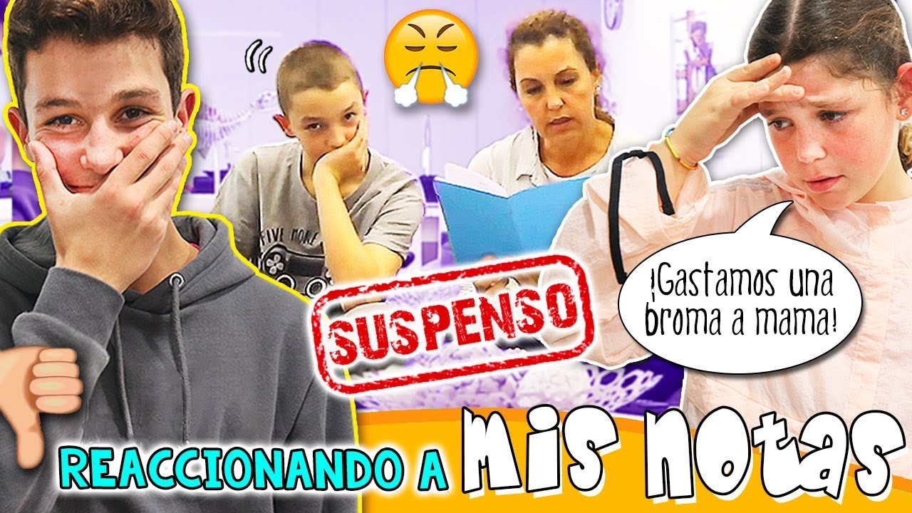 😭 Mi MADRE REACCIONA a nuestras NOTAS DEL COLEGIO 😱 BROMA MUY PESADA a MI MAMÁ 🤣