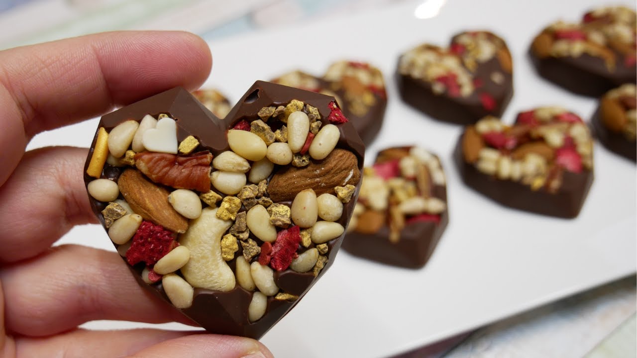 Corazones de chocolate con frutos secos / IDEAL PARA REGALAR / El Rincón Belén
