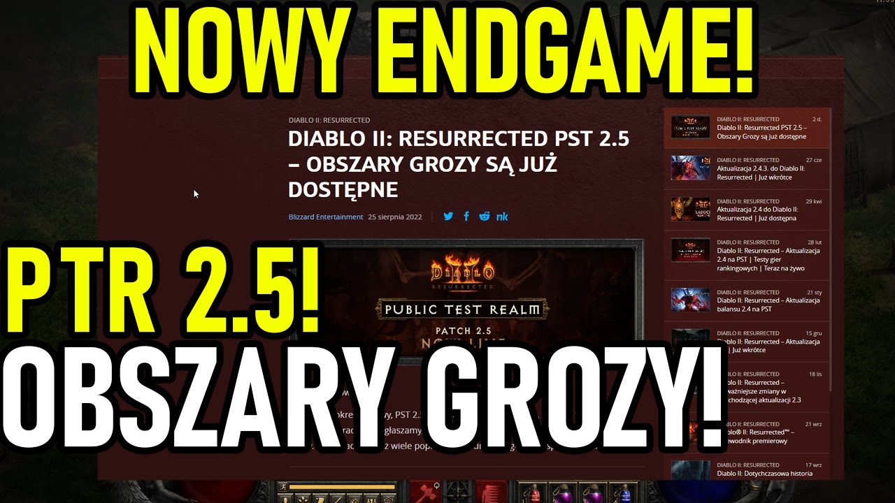 NOWY ENDGAME! PTR 2.5! *OBSZARY GROZY* | Diablo II: Resurrected