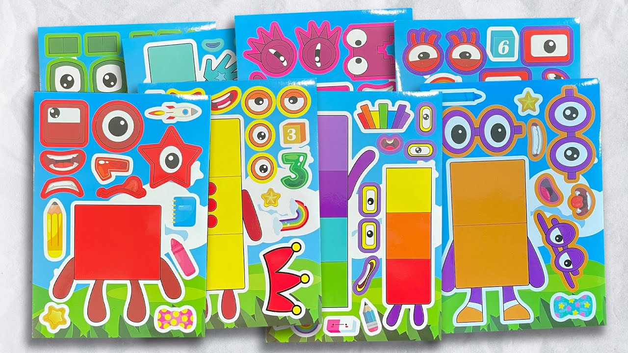 🌈 Decorate Sticker Book With Number Blocks 1 - 100 (Sticker ASMR)