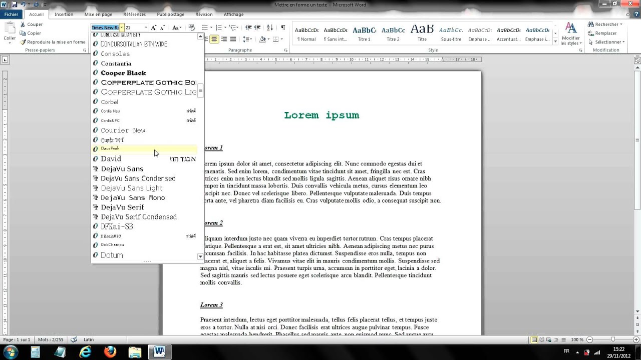 Tuto Mise en forme d'un texte (Word 2010)