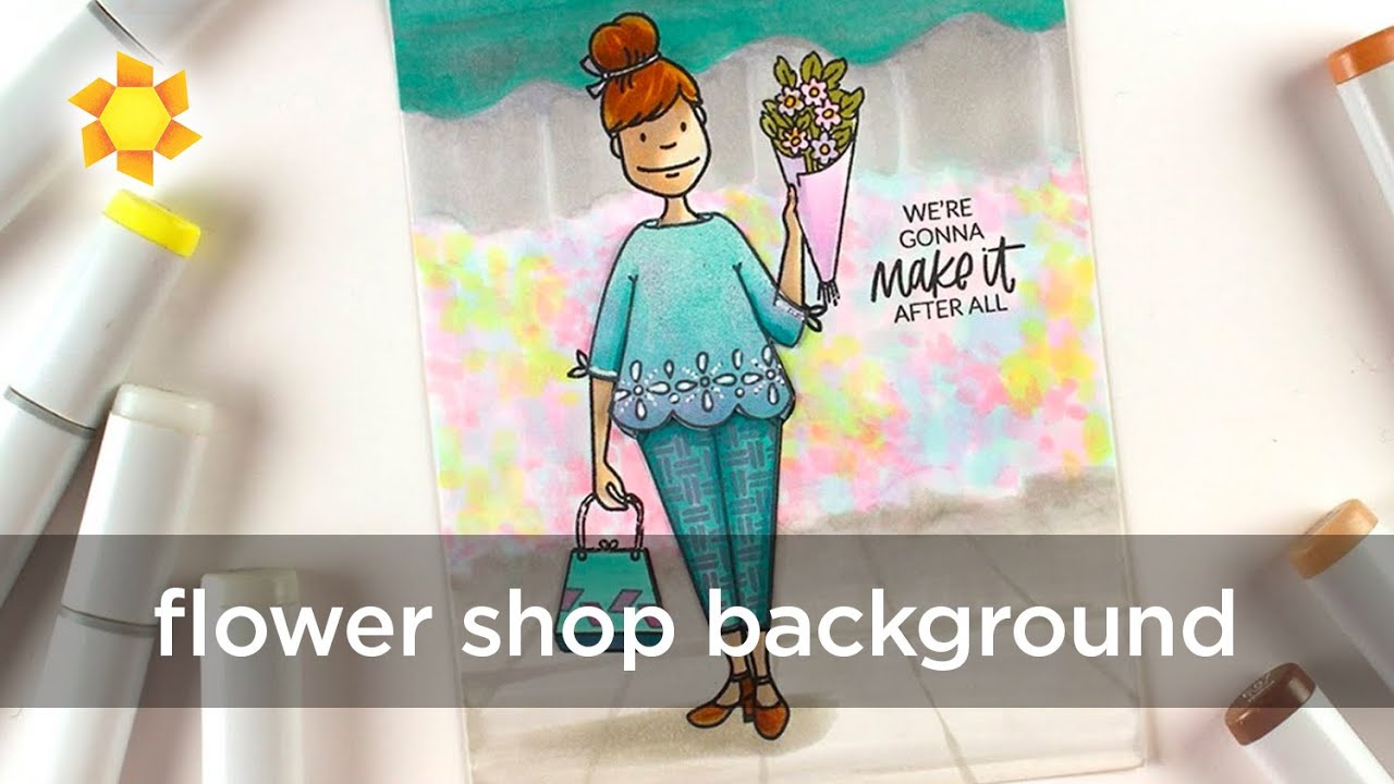 Copic Flower Shop Background Scene
