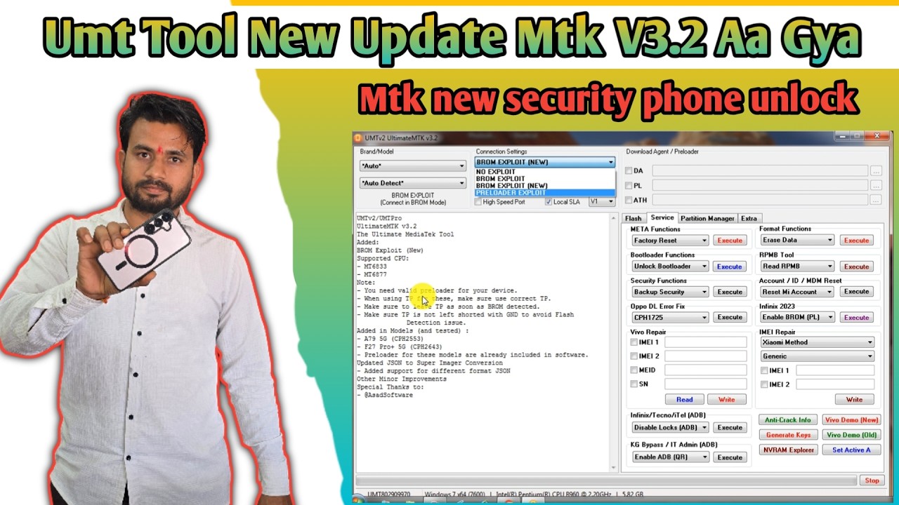 UMT BIG UPDATE  2026 UMTv2/UMTPro UltimateMTK v3.2 - New BROM Exploit for MT6877 and MT6833...