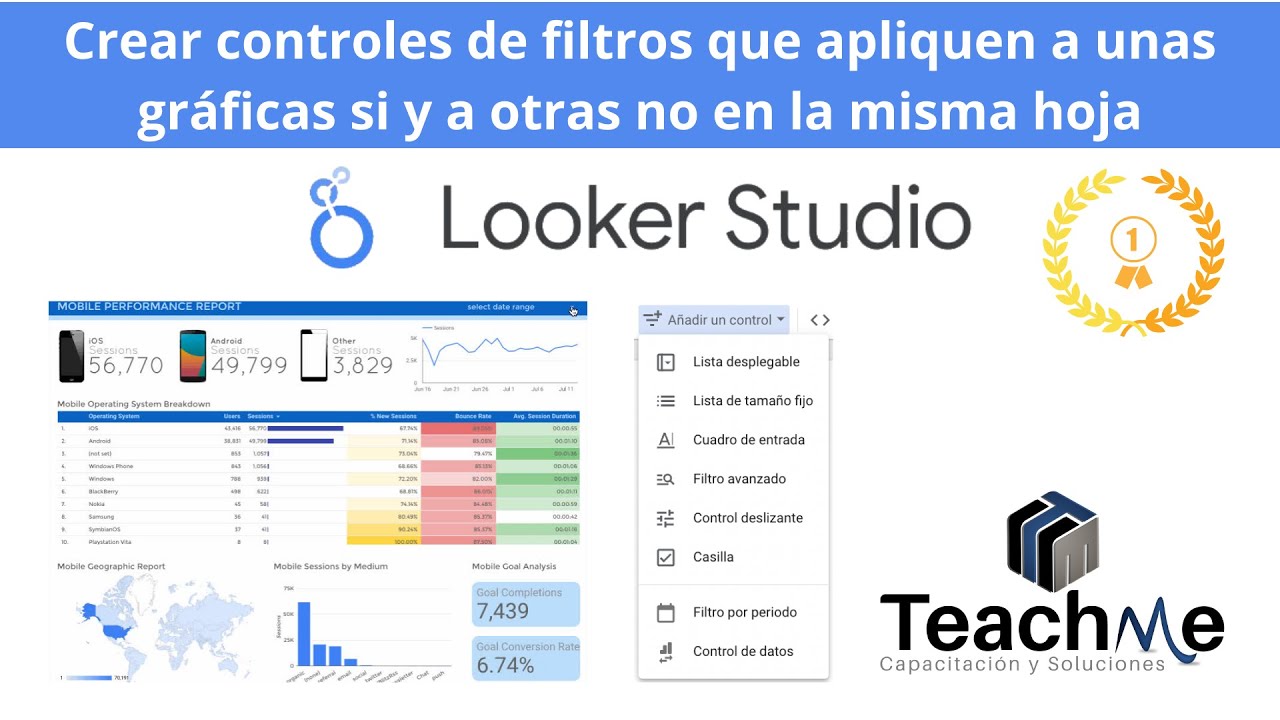 Controles de filtros en Looker Studio que apliquen a unas gráficas si y a otras no en la misma hoja