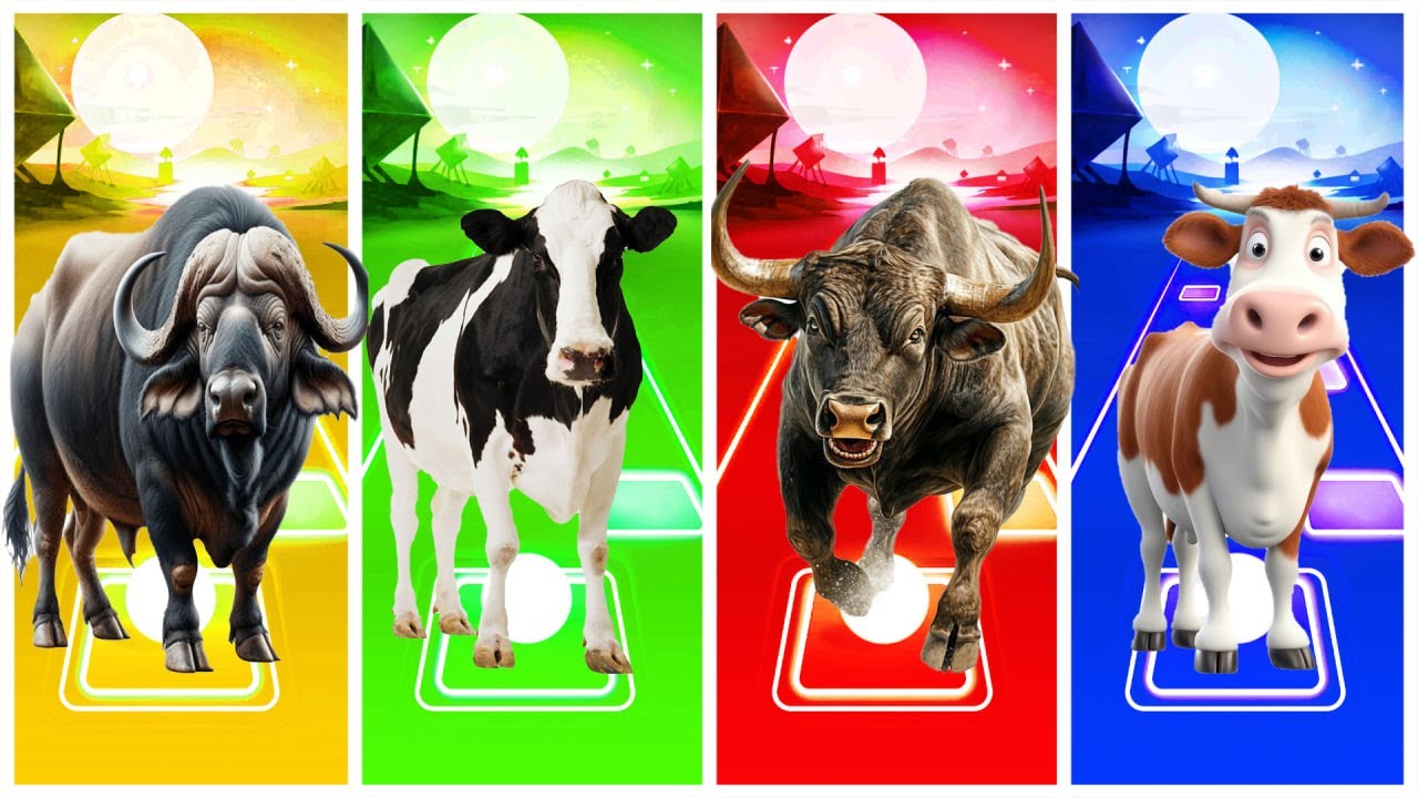 Ferdinand 🆚 Funny Cow 🆚 Ice Age Manny 🆚 Funny Horse – Coffin Dance Song | Tiles Hop EDM