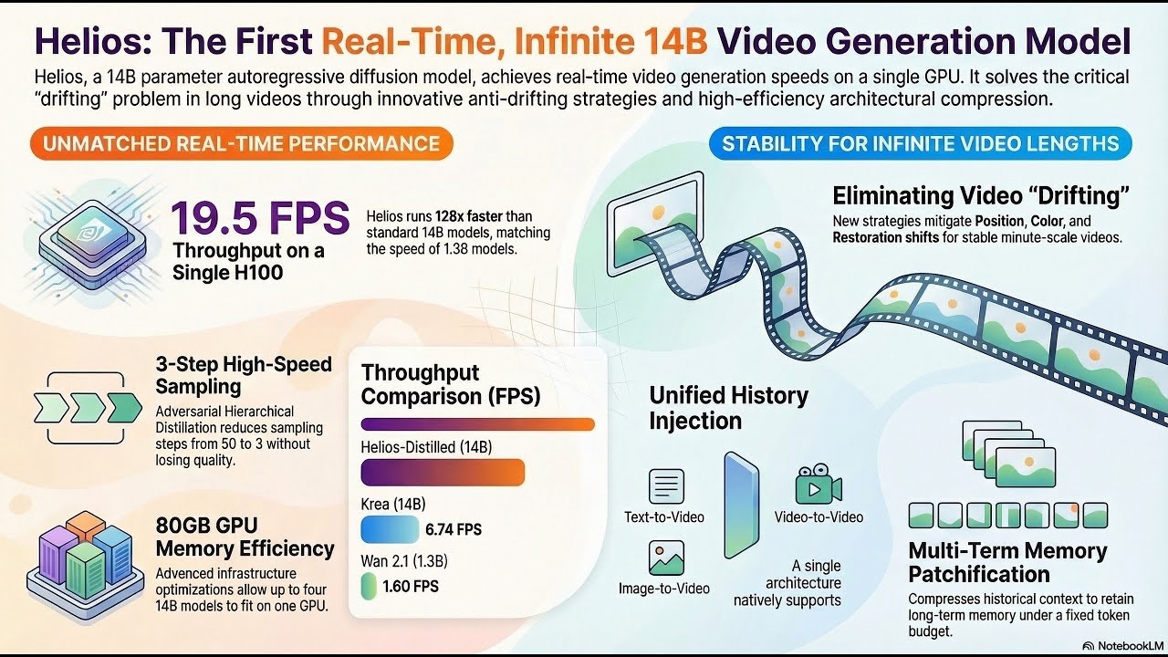 Helios: Реальная модель генерации длинных видеороликов в реальном времени