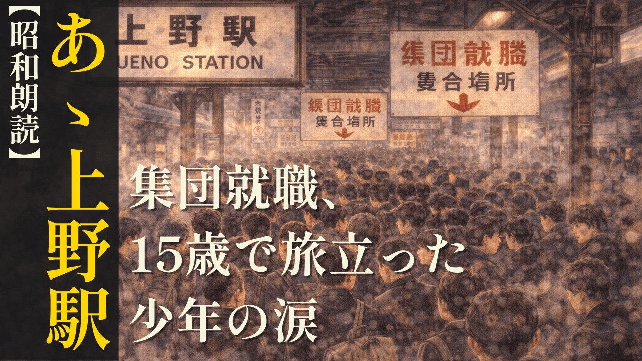 【昭和の記憶】あゝ上野駅。集団就職列車で旅立った15歳の涙と約束 (懐かしの歌謡曲4曲入り)