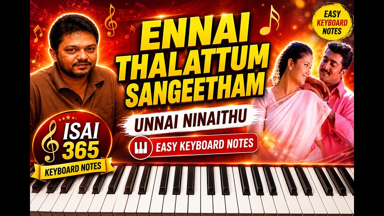 Ennai Thalattum Sangeetham Keyboard Play | Unnai Ninaithu | Sirpy | Suriya | Unni Menon & Sujatha