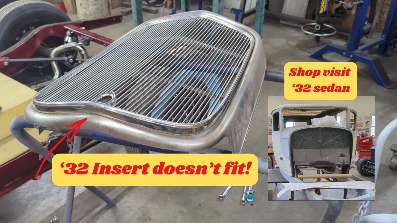 Fitting 32 Ford grille inserts, shop visit (project for SALE)