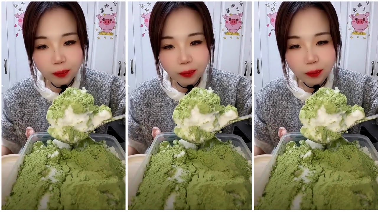 ASMR ICE EATING | MATCHA & MILK POWDER | RELAX VIDEO