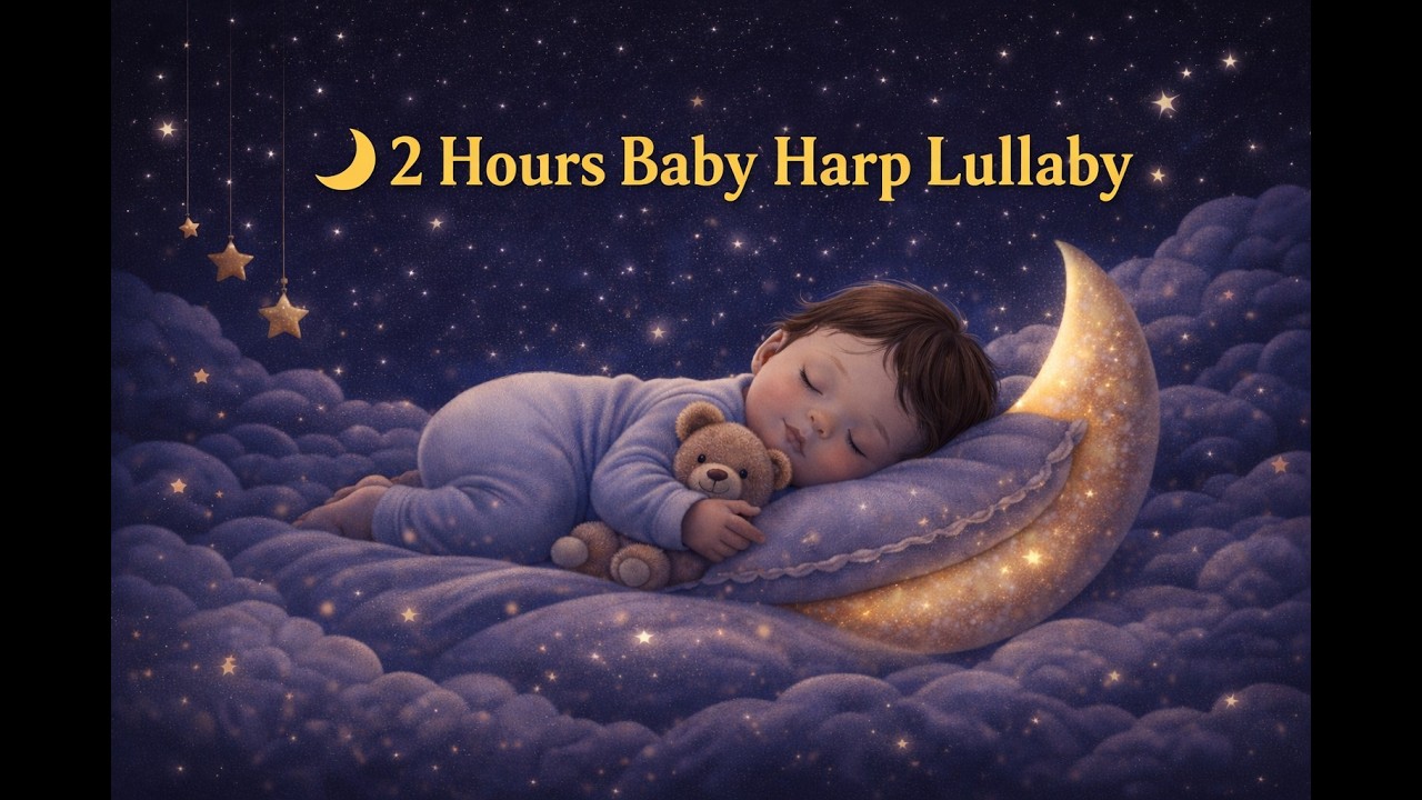 2 Hours Baby Harp Lullaby – Deep Sleep Instrumental 🌙