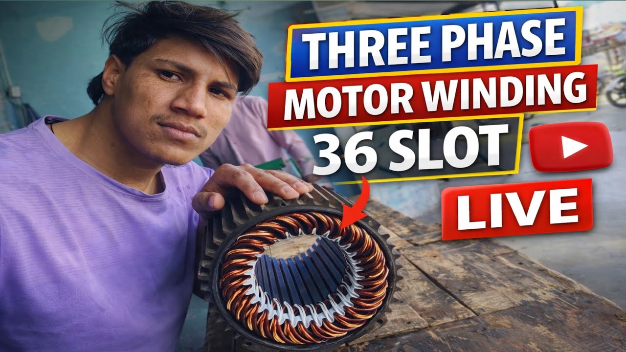VINAY Electricials Tecnical  is live!  three phase motor winding 36 slot karna shike #live #motor