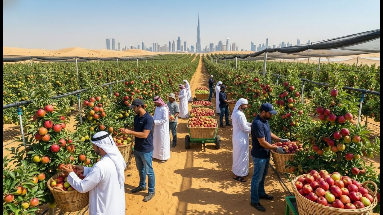 Apples in 50°C Heat? Dubai’s Impossible Desert Orchard Harvest 🍎🏜️