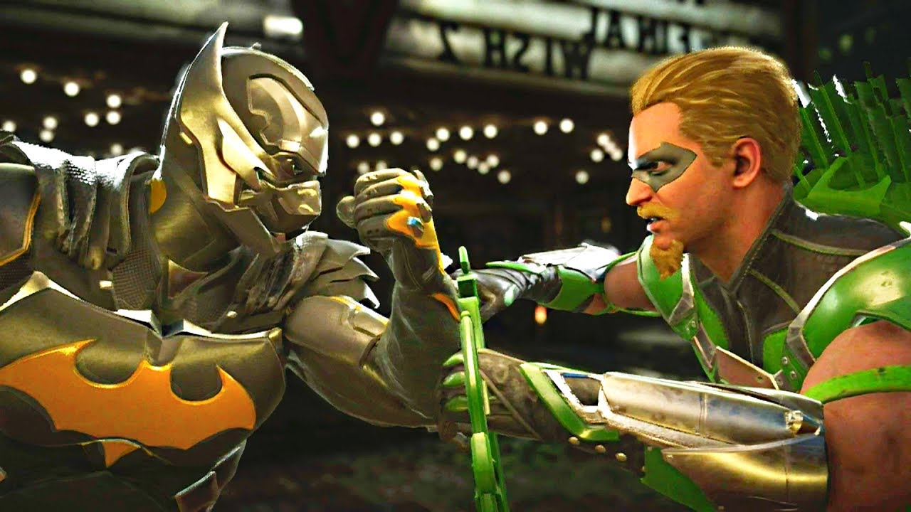 Injustice 2 - Batman vs Green Arrow - All Intro Dialogue, Super Moves And Clash Quotes
