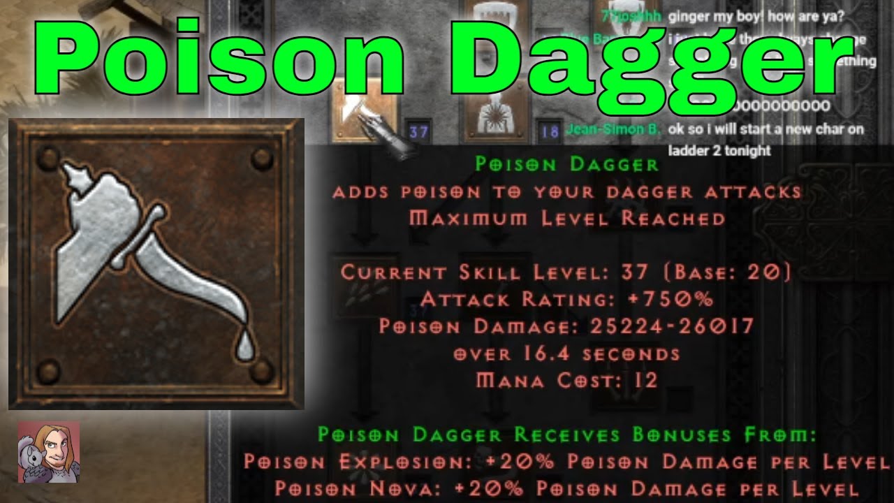 D2R Skills & Abilities -  Poison Dagger (Necromancer, Poison & Bone)