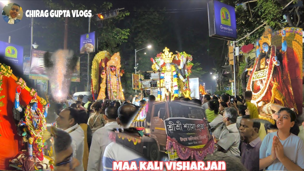 🙏Kali puja Visharjan 2024 Near Ahiritola ganga ghat ❤@chiragguptavlogs1261