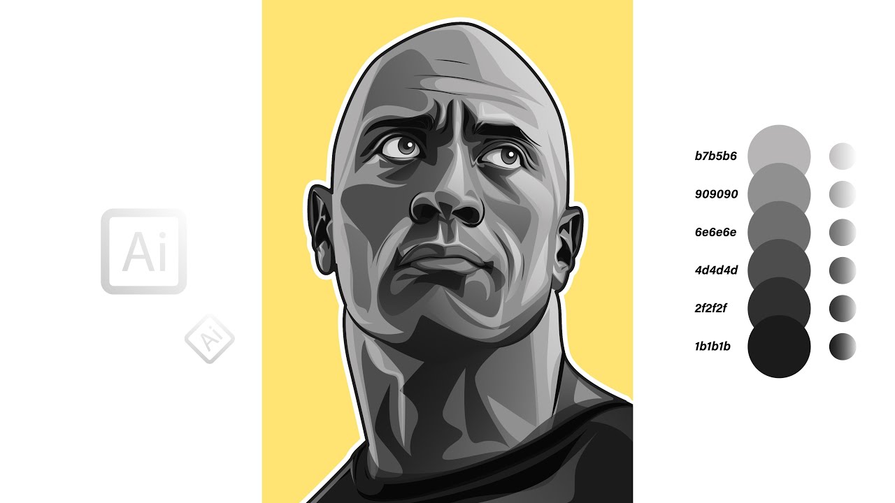 make black and white vector portrait | adobe illustrator tutorials