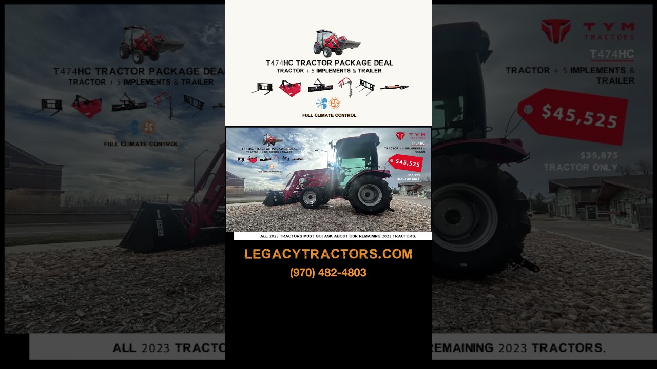 🔥 Seize the Deal: TYM T474HC Tractor Package at $45,525! Limited Stock! | 970-482-4803 🚜