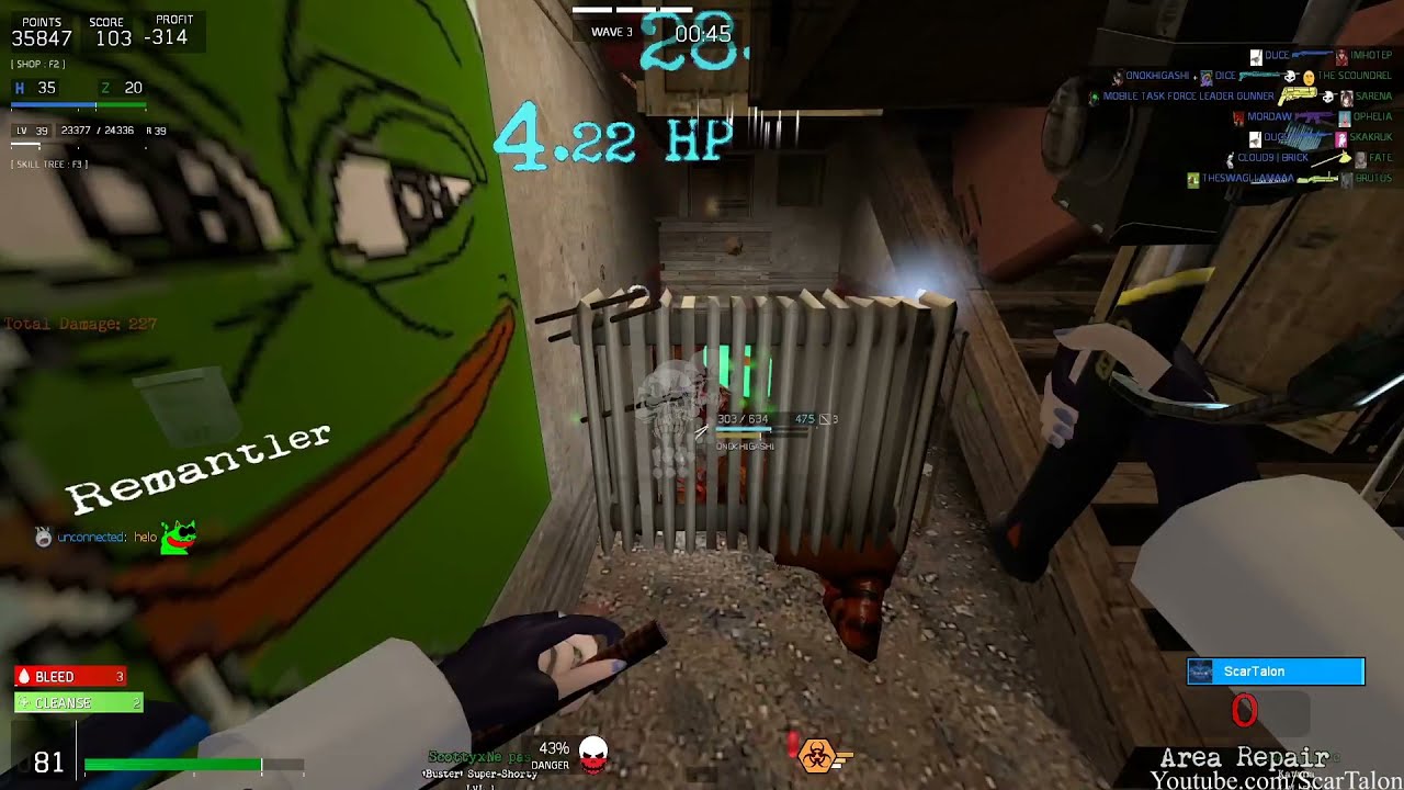 Garry's Mod Sunrust Zombie Survival - Cading episode 22 - zs_dezecrated - Cinder Blocks Cade = OP