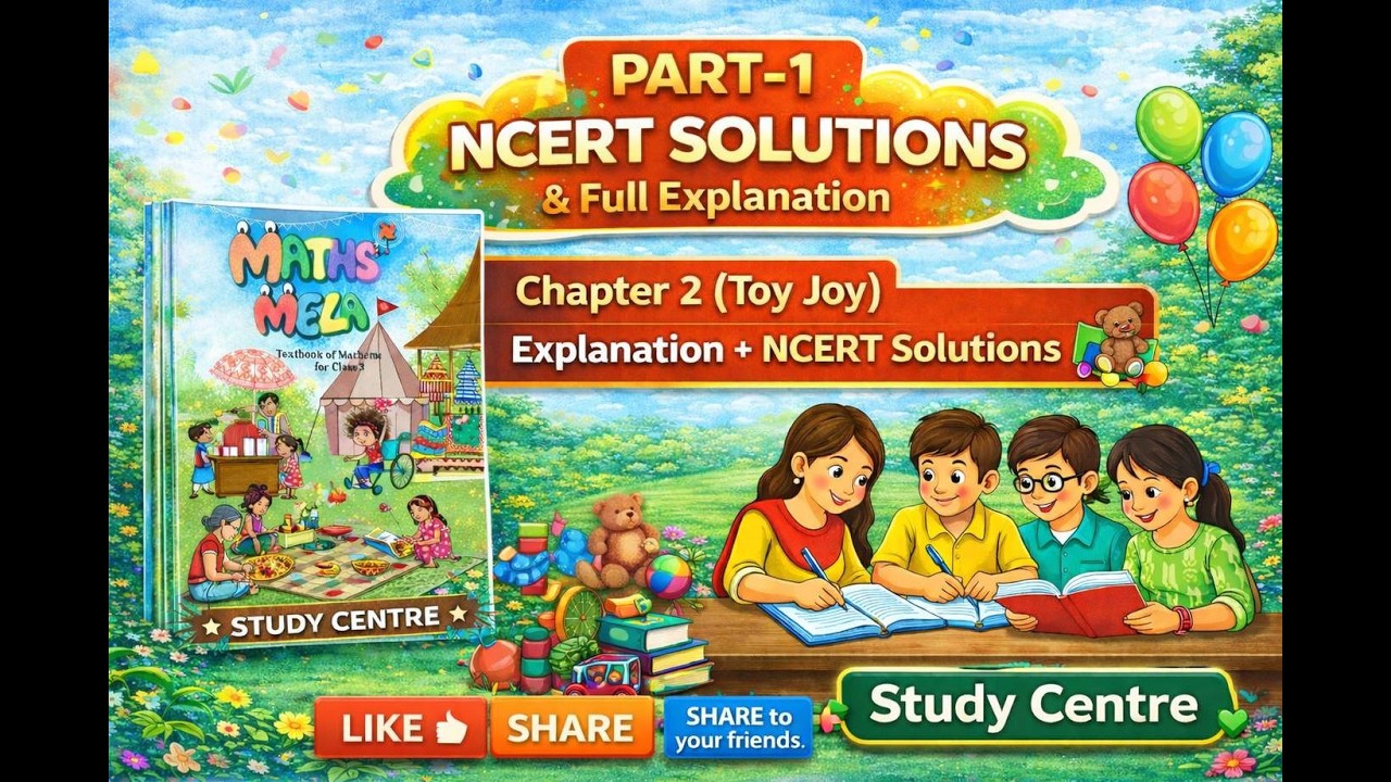 📚 Class 3 Maths ✨ NCERT Chapter 2 (Toy Joy)  Part‑1 🧸 Explanation + NCERT Solutions   🎯