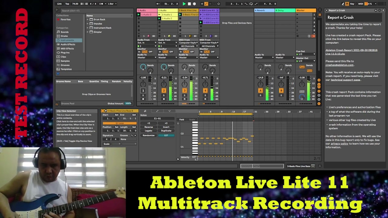 Ableton Live Lite 11 Multitrack recording Test