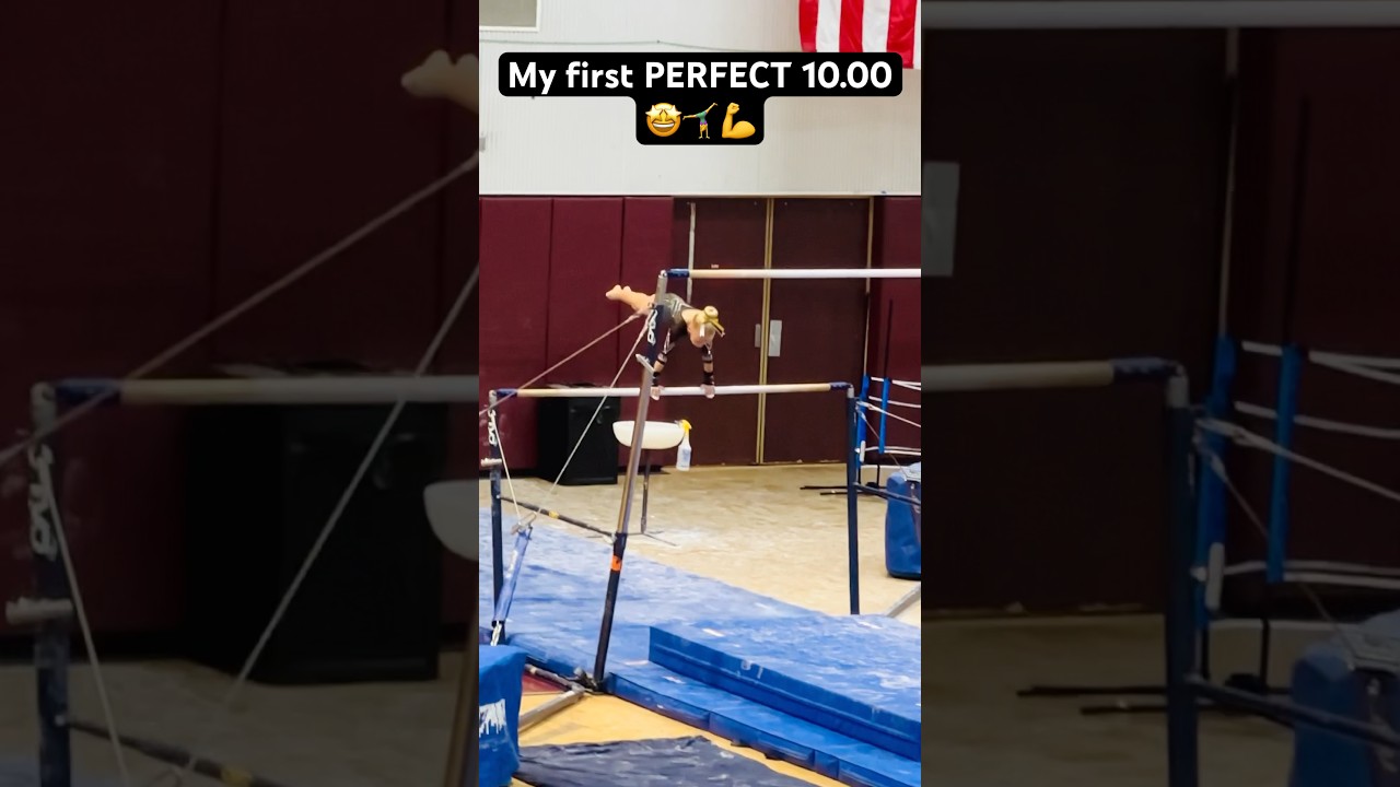 PERFECT &ldquo;10.000&rdquo; on Level 3 bar routine  #bestcoachever #gymnast #tinybutmighty #unevenbars