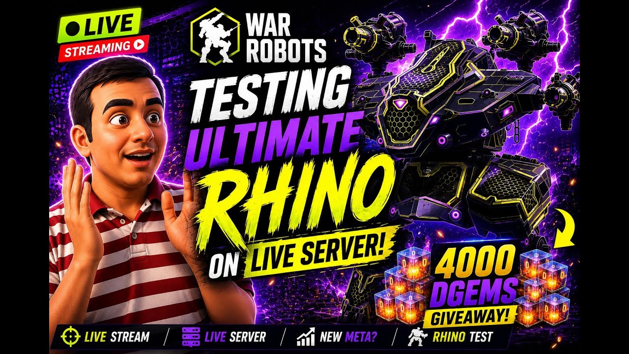 🚨 ULTIMATE RHINO LIVE SERVER TEST! Is It OP? + 4000 DGEMS Giveaway 💎 | War Robots