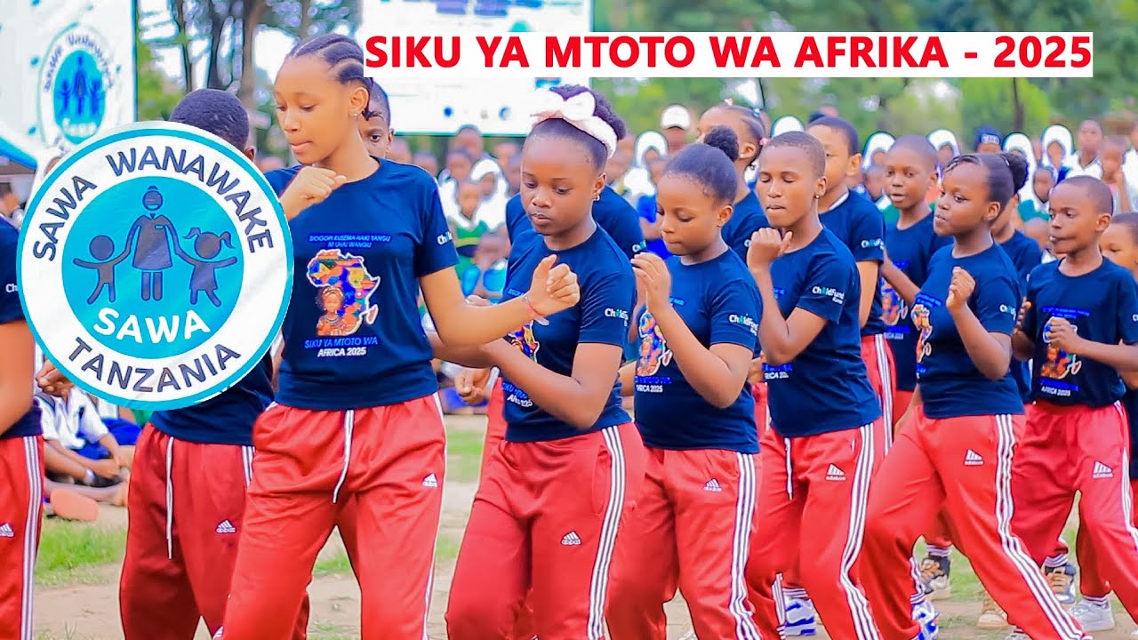 Ujumbe wa Kumlinda Mtoto dhidi ya Ukatili Watawala Siku ya Mtoto wa Afrika Mvomero -SAWA wakichagiza
