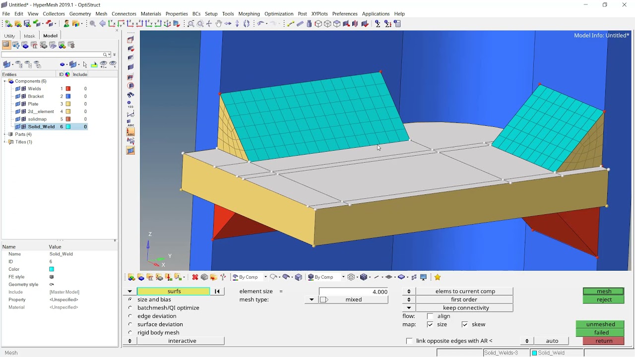 Solid/3D Welds - Hypermesh