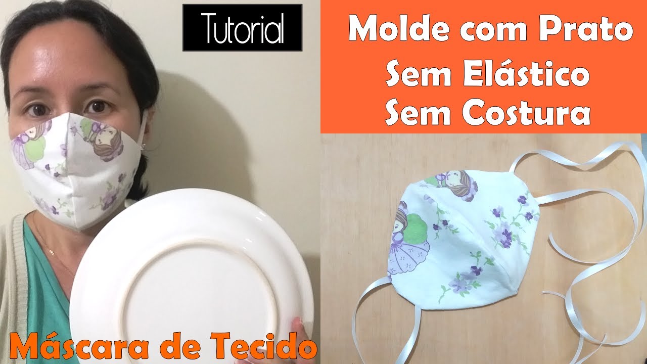 DIY M&aacute;scara com Molde de Prato - Sem El&aacute;stico e Sem Costura &hearts; Essa &eacute; f&aacute;cil DEMAIS&hearts;