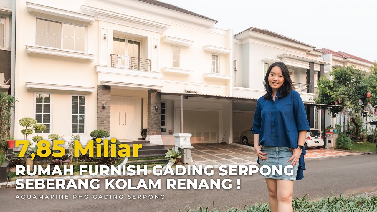 Rumah Gading Serpong Full Furnish Seberang Kolam Renang Langsung !