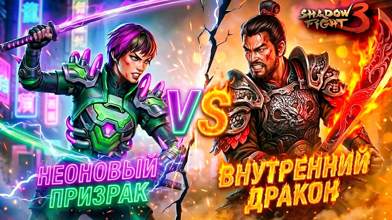 Неоновый Призрак vs Внутренний Дракон в Shadow Fight 3 🎄