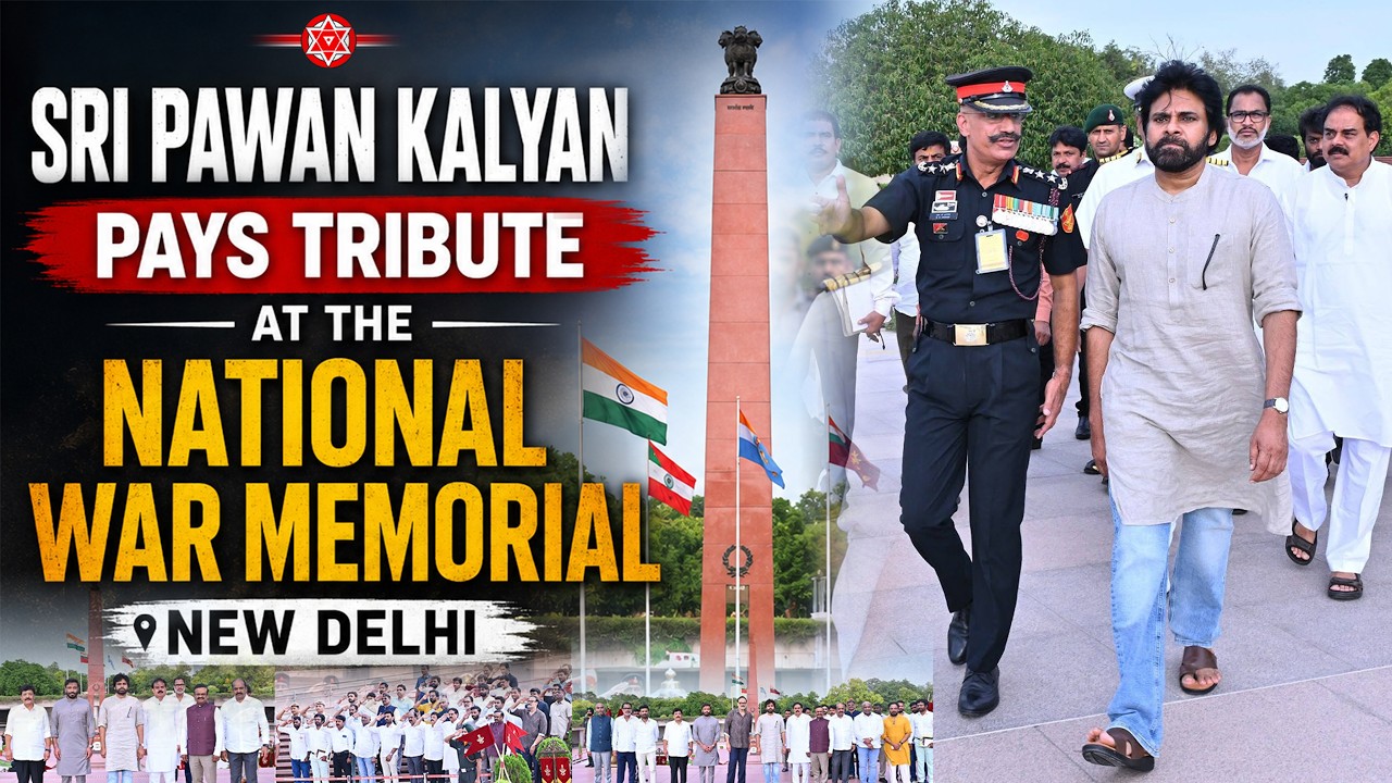 JanaSena Party Chief Shri Pawan Kalyan Pays Tribute at the National War Memorial in New Delhi