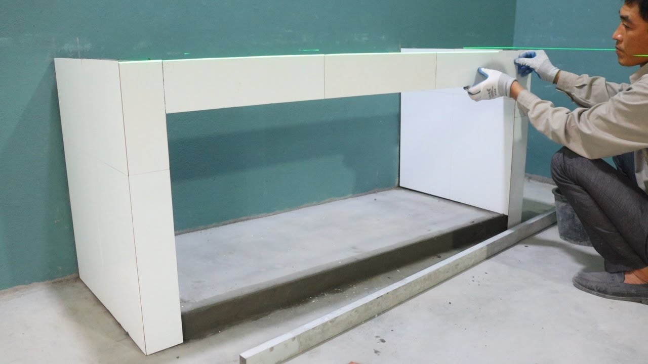 Construction Washstand Simple From Red Brick and Granite