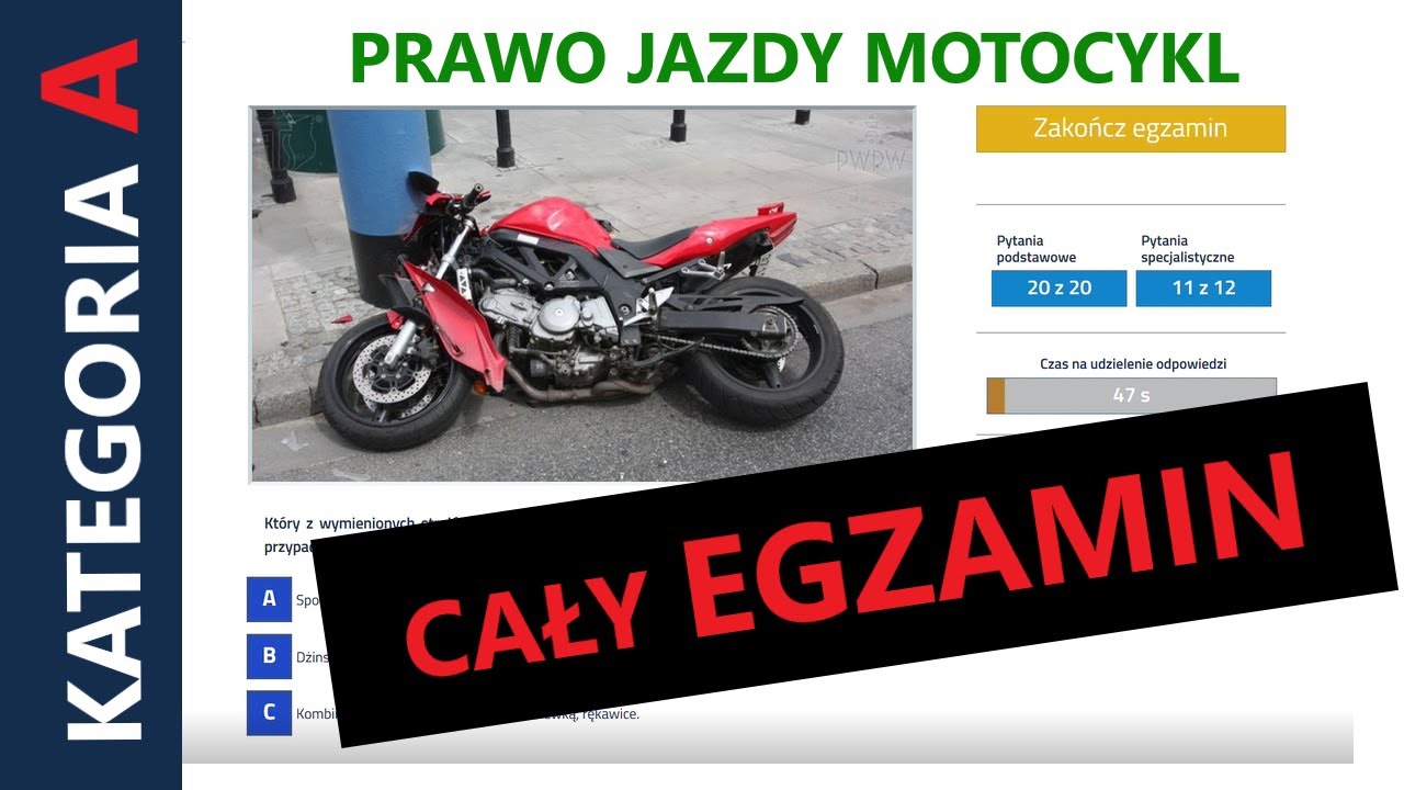 🏍Cały egzamin na prawo jazdy 🏍 - motocykl - kat A