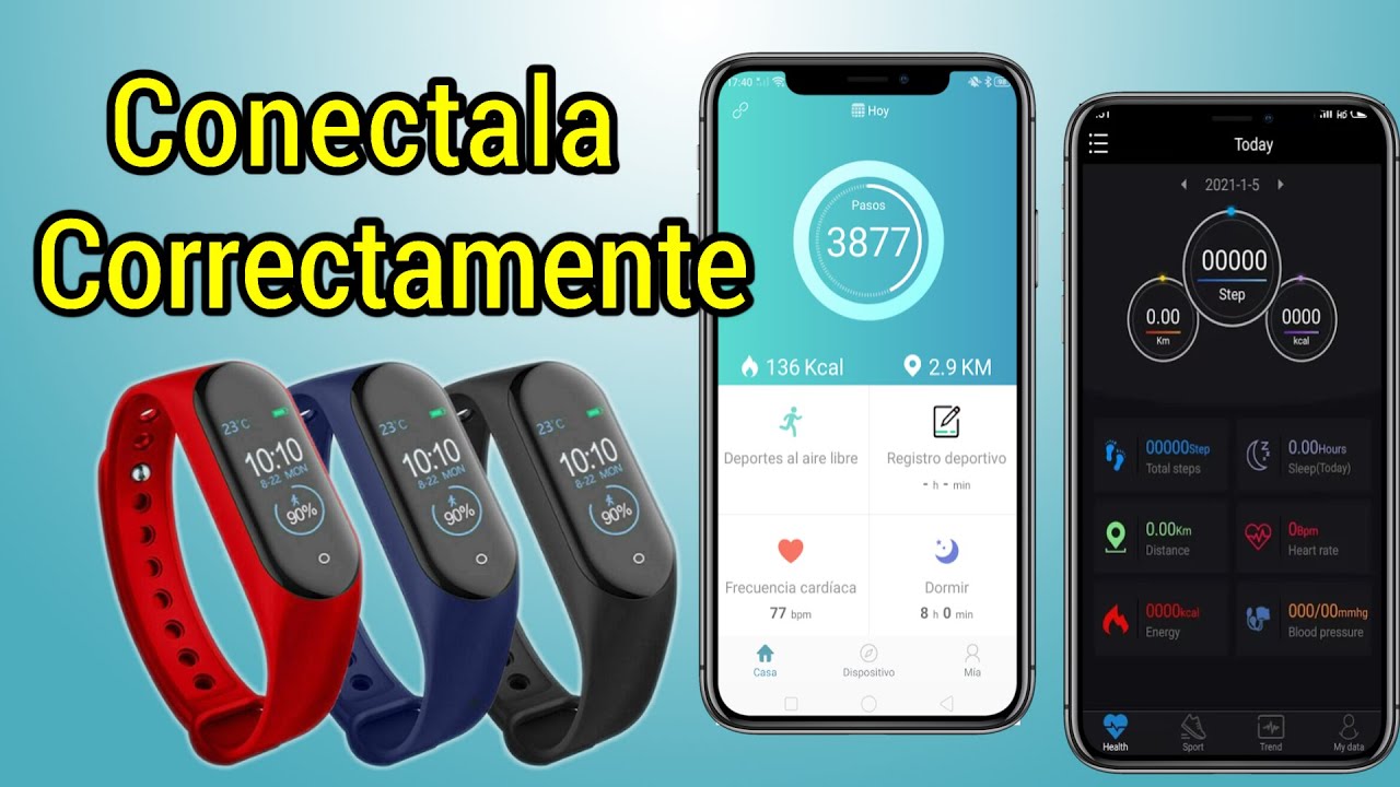Conecta tu manilla o pulsera inteligente Smartband de forma correcta.