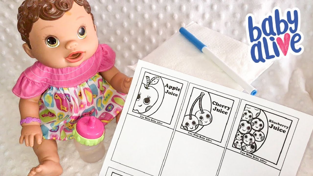How to Make Blueberry Baby Alive Doll Juice with Link to Free Doll Juice Packet Templates