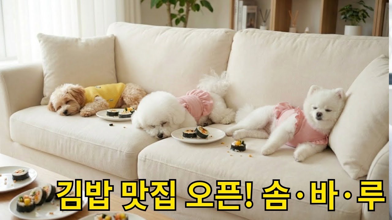 야무진 강아지들의 가사 분담! 솜이는 청소, 바닐라 루루 김밥 장인