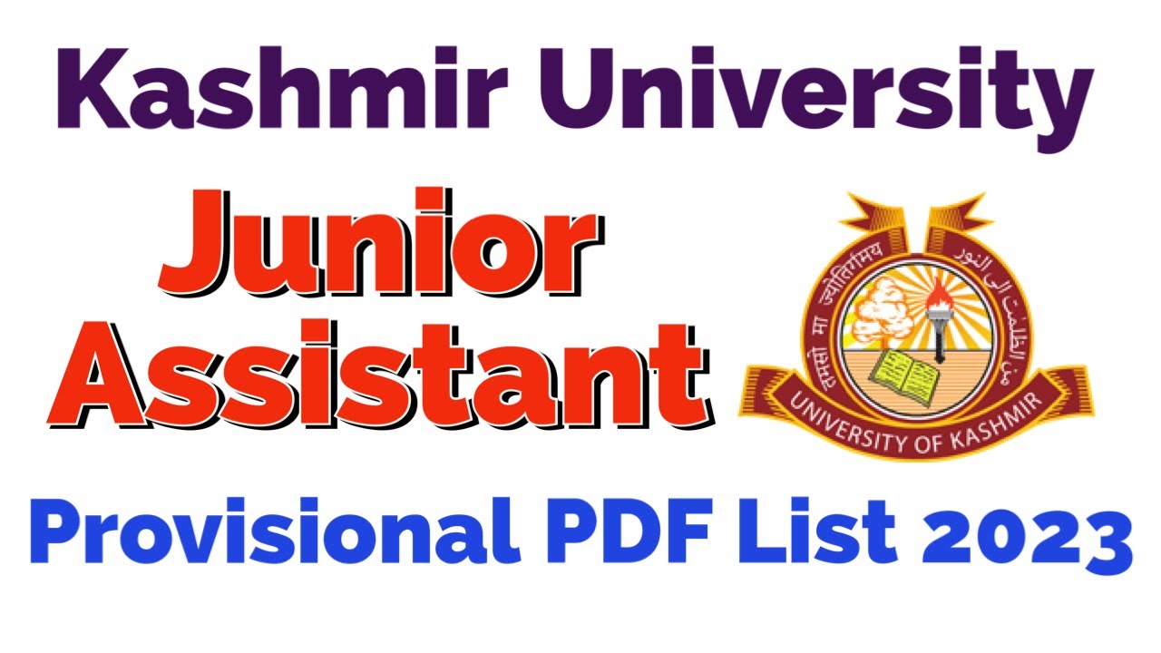 Kashmir University Junior Assistant Provisional PDF List 2023 released