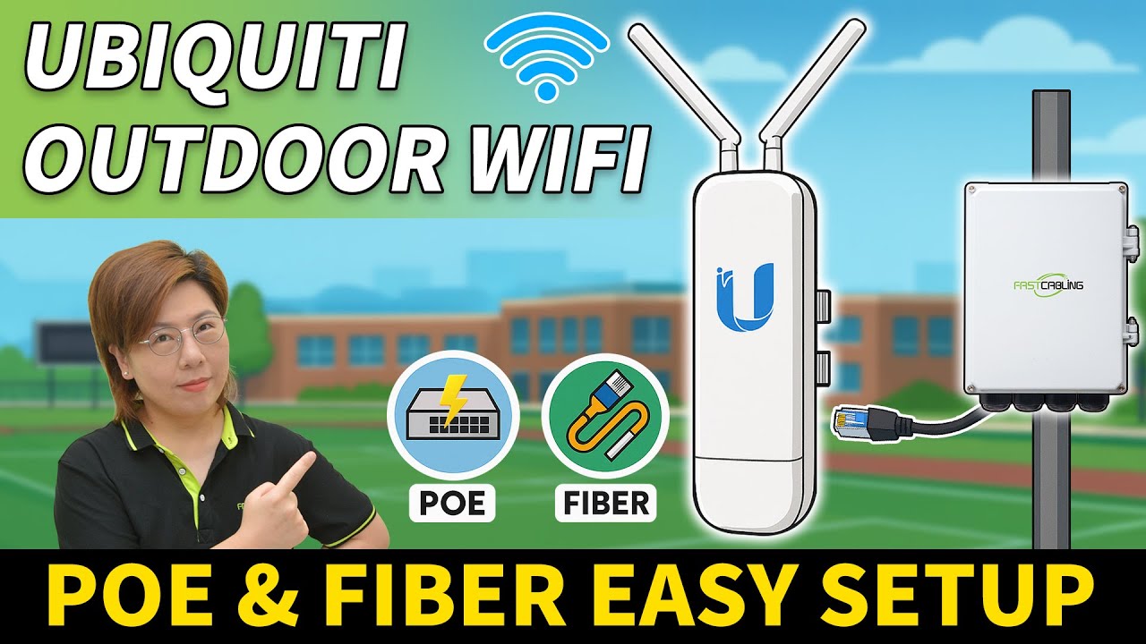 Ubiquiti Outdoor Access Point Setup | PoE Switch + Fiber for Sports Field Coverage