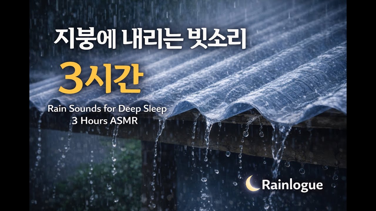 지붕에 내리는 빗소리 3시간 🌧 수면 ASMR | Rain Sounds for Deep Sleep