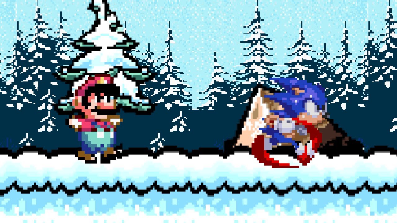 Mario and Sonic Snow Fight!