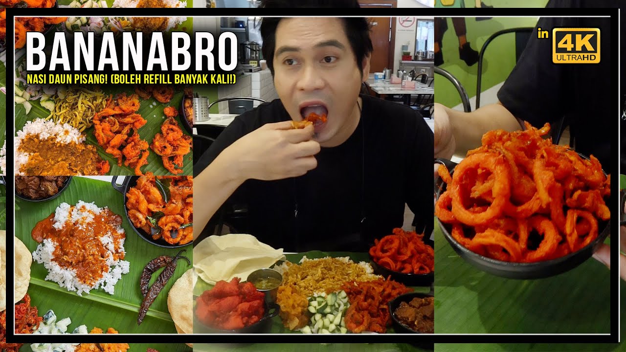 FREE REFILL RM9.90 puas hati g!la makan BANANA LEAF RICE ni! (Mukbang Malaysia) BananaBro