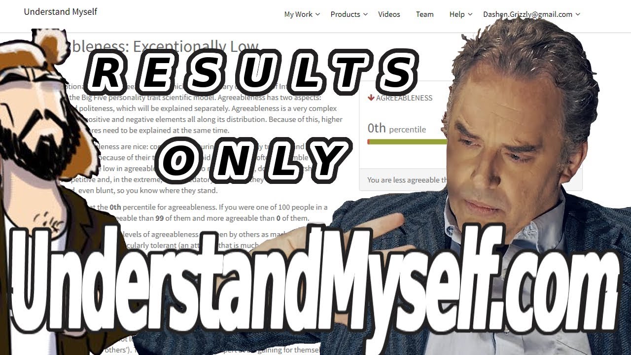 UnderstandMyself.com RESULTS Only- Jordan B Peterson's Personality Test: