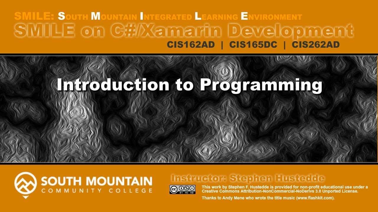 C#/Xamarin Cohort 01B Programming Introduction